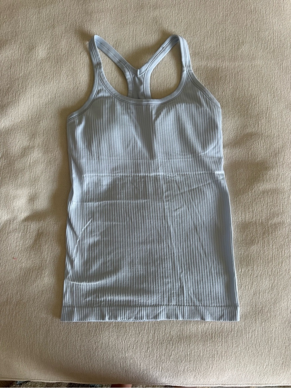 lululemon athletica Light Blue Ribbed Racerback Tank